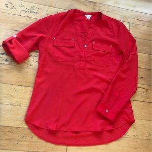 COPY - Calvin Klein M Red adjustable sleeve top